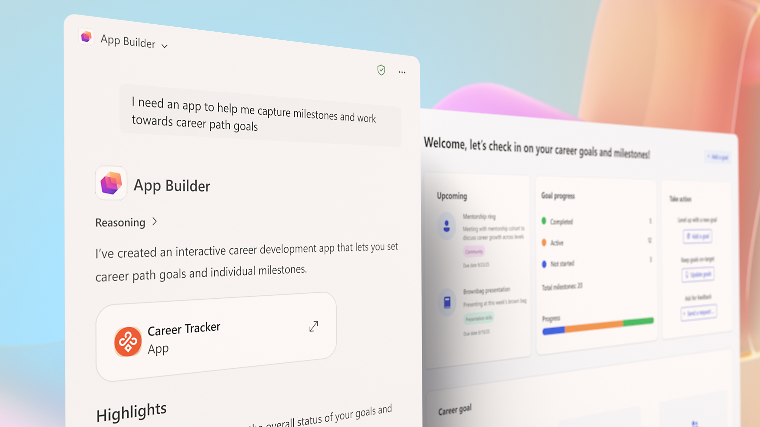 The Microsoft 365 Copilot with App Builder feature.
