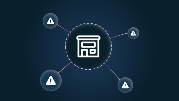 Decorative image with blue background and white icons