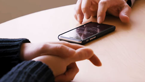 The Translator app's split-screen conversation feature in action
